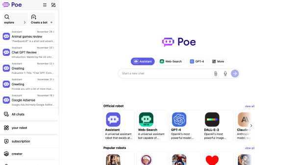 Poe - Fast AI Chat